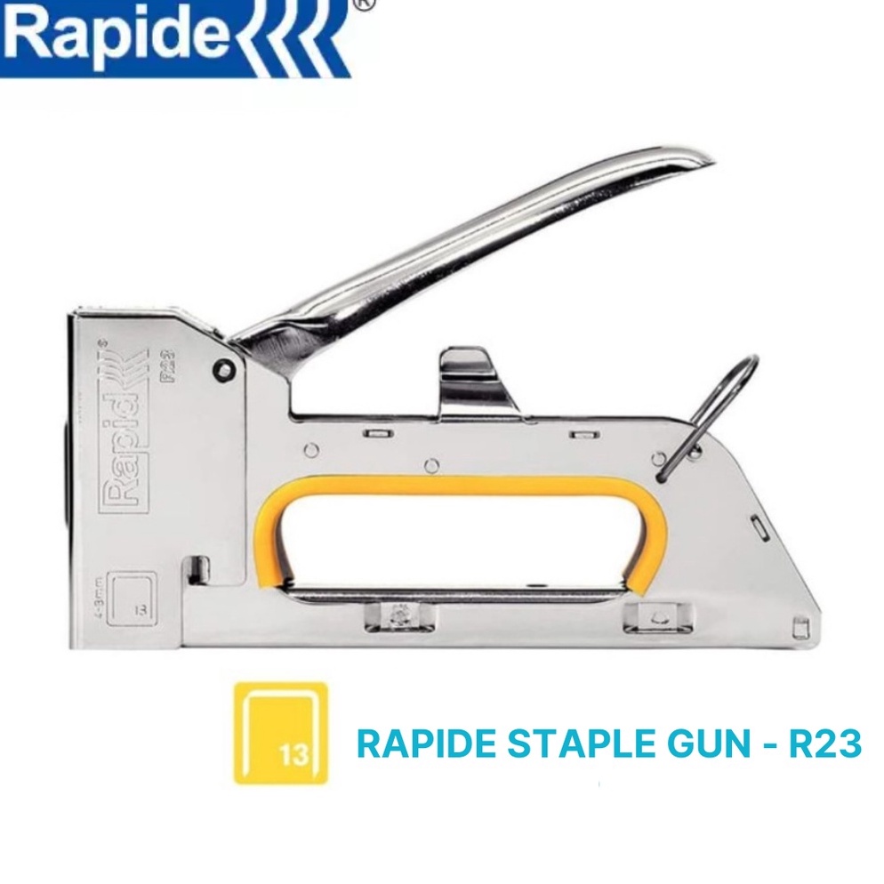 

KODE P4V RAPIDE Staple Stapler Gun Tacker R23 Staples Hekter Gun Tembak Manual untuk Pengerjaan Sofa Jok Motor Kursi Laminating Dekorasi