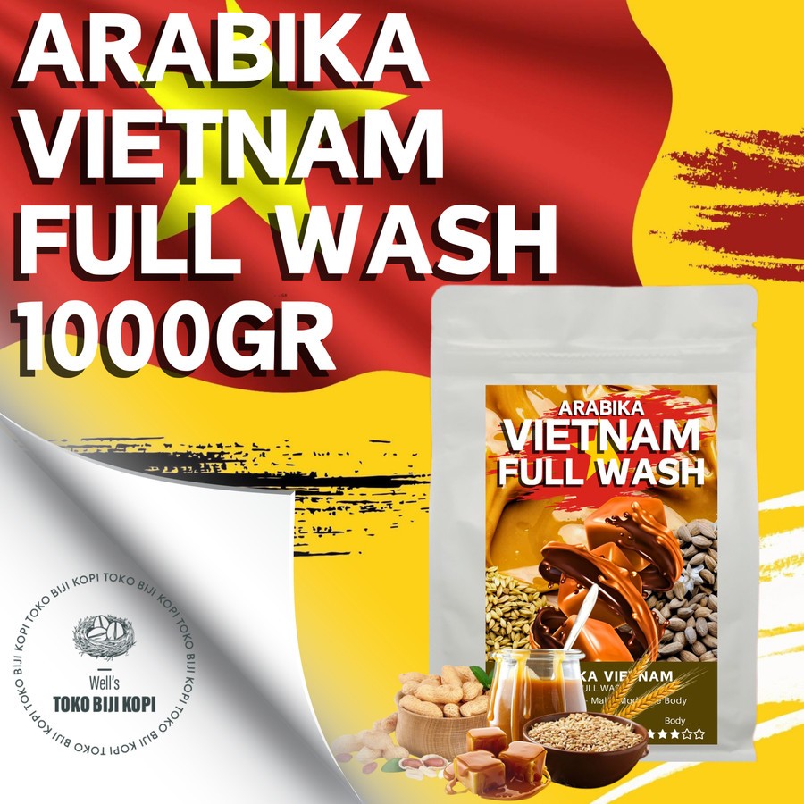 

KOPI ARABIKA VIETNAM FULL WASH ROASTED BEAN COFFEE - 1 KG