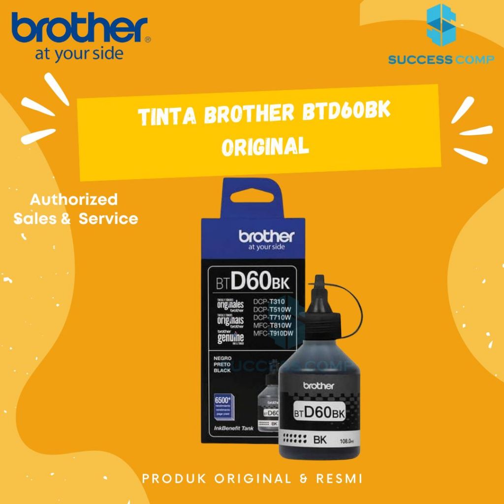 Tinta Brother BTD60BK Original Black BTD60 BK