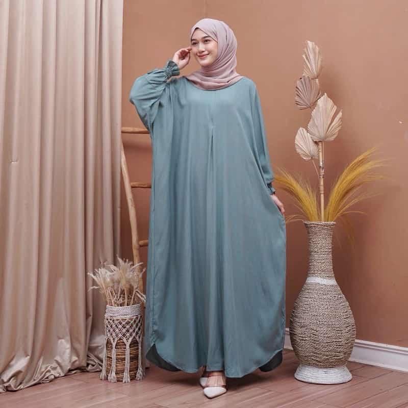 GAMIS KAFTAN POLOS WANITA LD JUMBO BAHAN RAYON TEBAL ADEM BUSUI FRIENDLY NYAMAN GAMIS DRESS ABAYA PA