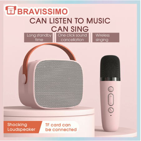 	 ⭐Garansi 1 tahun⭐Speaker Karaoke bluetooth mini full bass portable wireless (Dapat terhubung ke HP/TV) Mic Cipung Speaker portabel untuk rumah Anda	