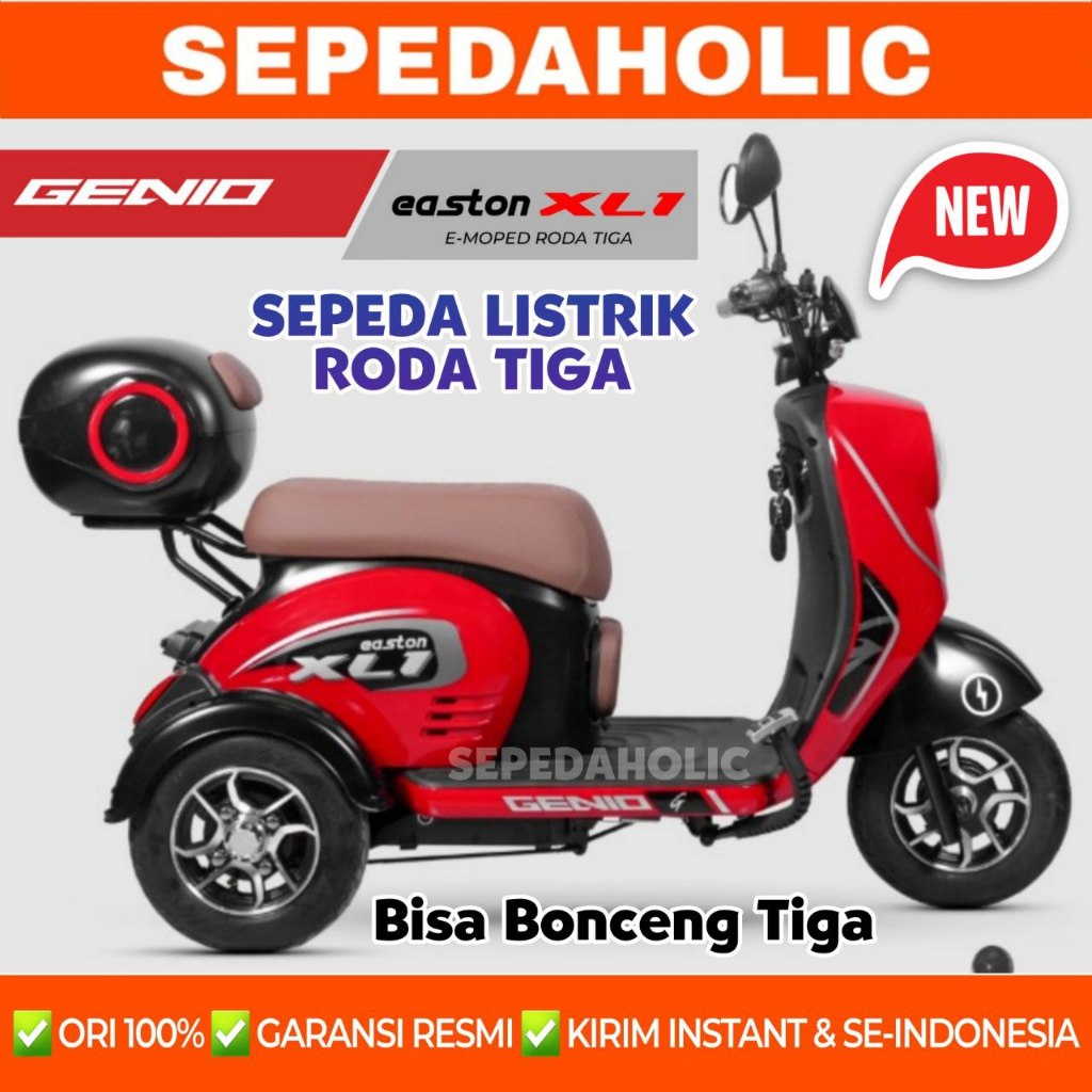 Sepeda Listrik Roda GENIO EASTON XL1 BY UNITED 500 Watt Bisa Bonceng Tiga