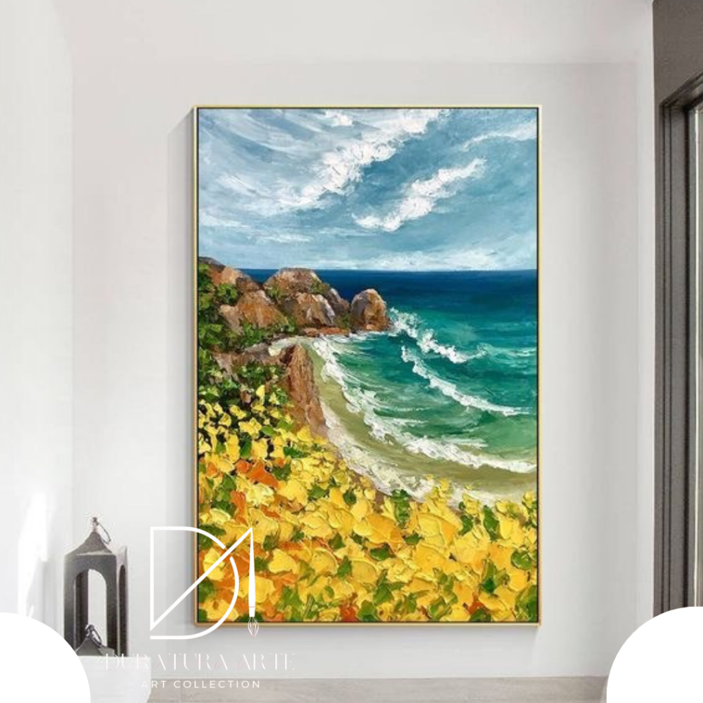 lukisan pemandangan laut abstrak minimalis