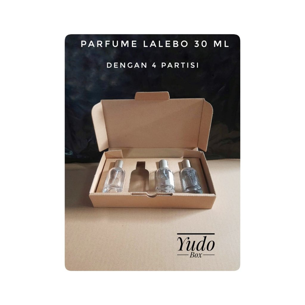

kardus karton uk. 23x12x4 cm model diecut parfum lalebo 30 ml ( 4 partisi )