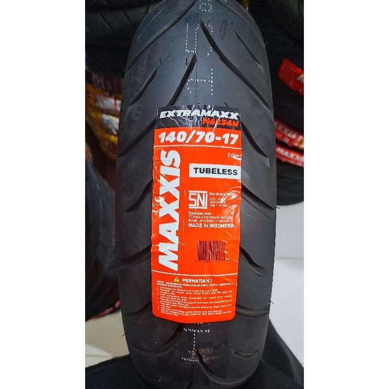 ( RING 17  )MAXXIS EXTRAMAX M6234W 140/70-17 TUBLES FREE WRAPING DAN PENTIL KARET