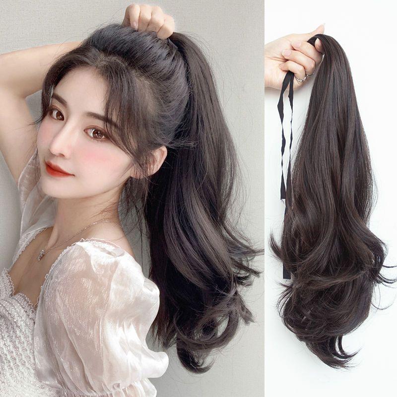 Hair Clip / Rambut Palsu Panjang / Ikat Rambut Palsu / Sambungan Rambut Palsu Kuncir Kuda