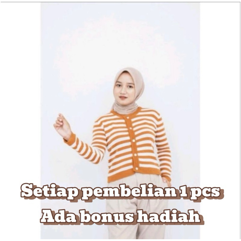 MAURA STRIPE CARDIGAN/OUTER KOREA CARDIGAN/CARDIGAN STRIPE