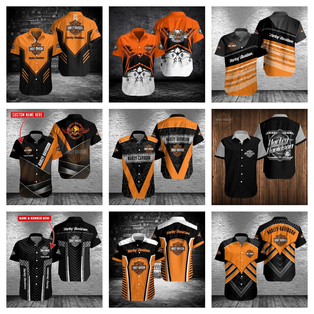 BAJU KEMEJA PRIA DEWASA HARLEY DAVIDSON CUSTOM DESIGN FULL PRINTING SUBLIMATION ARTB06