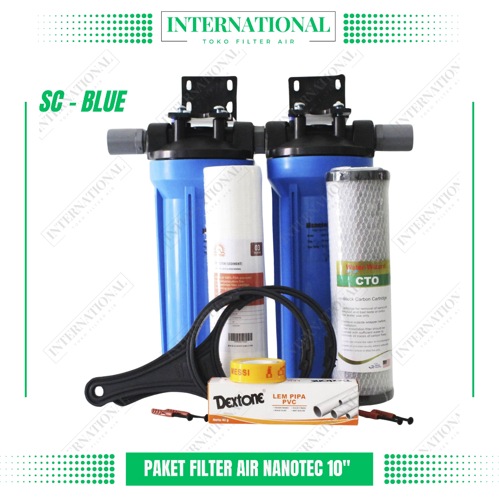 Paket Filter Air Toren / Filter Air Keruh / Paket Filter Air Nanotec 2 Tahap Sc - Kinnoyama Terlaris