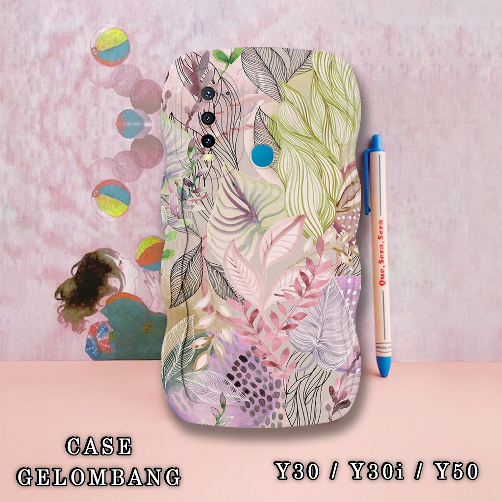 Soft Case GELOMBANG Hp Vivo Y30 - Y30i - Y50 - Case Pro Camera - Fashion Case Motif Wallpaper - Case