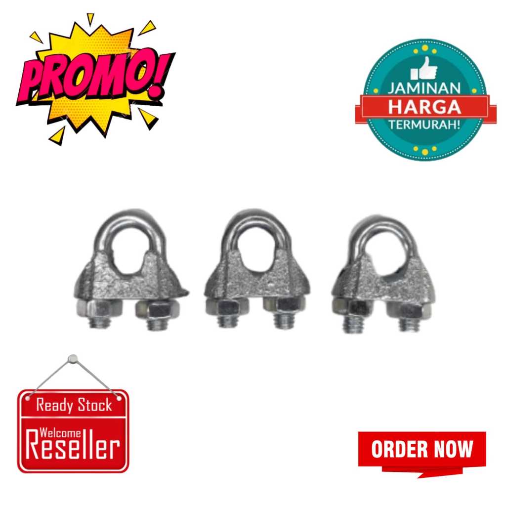 Kuku Macan Klem Sling Seling 12mm 16mm 20mm 22mm 24mm 26mm 30mm Wire Rope Clip Klem Seling Galv Clam