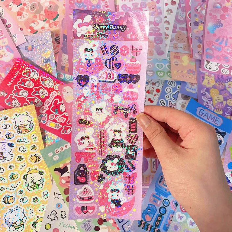 

KODE H1V4 ISI 11 Stiker DIY Lucu Ala Korea Sticker Glossy Pack Dekor Photocard Souvenir