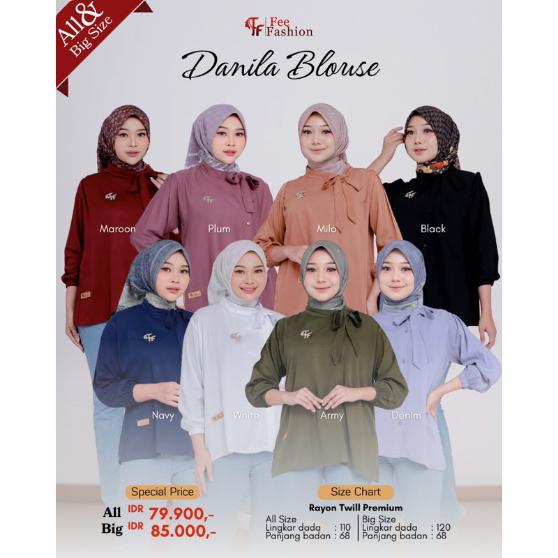 Fee Fashion - Blouse Wanita / Blouse Rayon / Danila Blouse Fee Fashion
