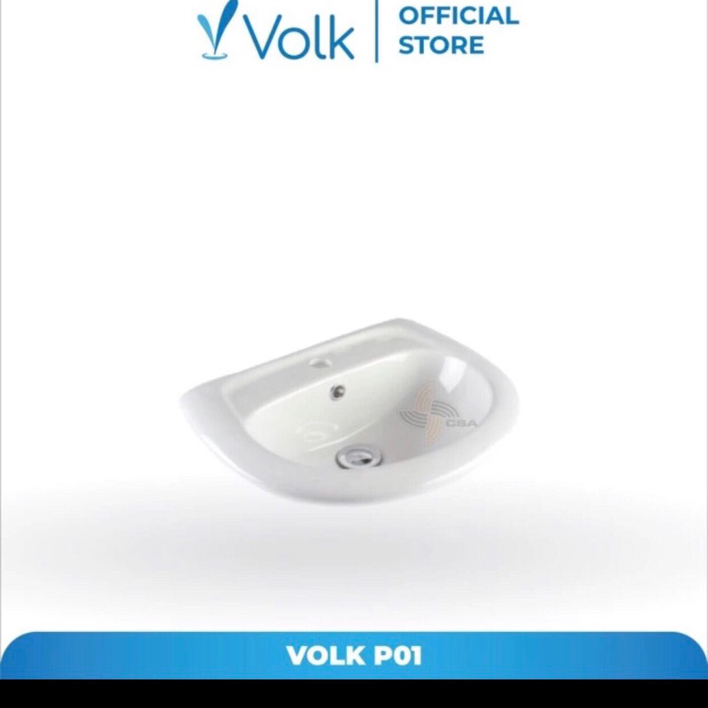 Wastafel Keramik Cuci Tangan Volk P01 Wastafel Gantung Volk P 01