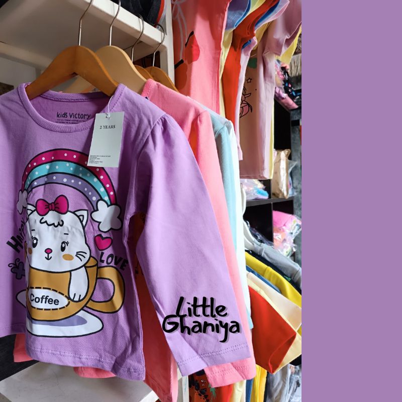 KIDSVICTORY Baby Victory Kaos Anak Perempuan Lengan Panjang Size 1 sampai 4 (1 pcs)