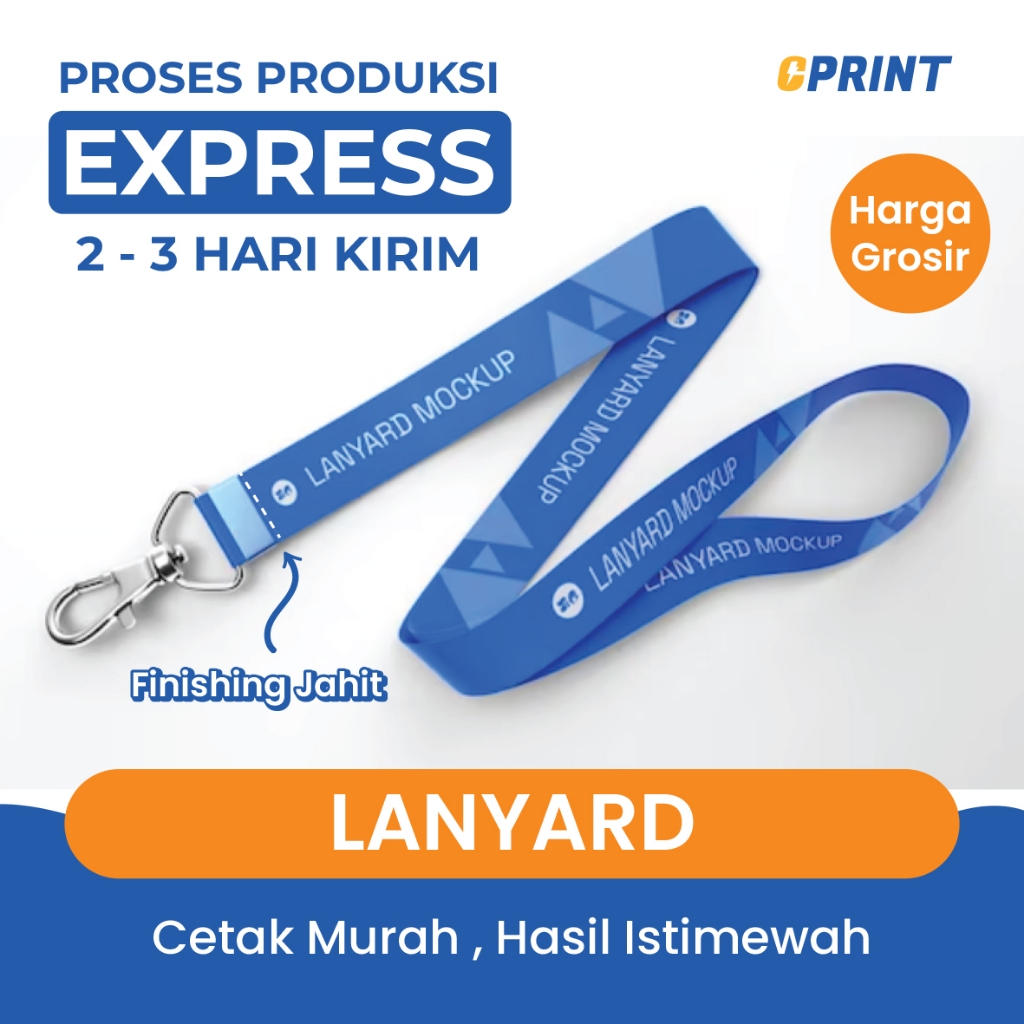 

Lanyard Custom Tali ID Card Cetak 2 Sisi Bahan Tissue Premium Express Extra Kilat Pre-Order 3 Hari