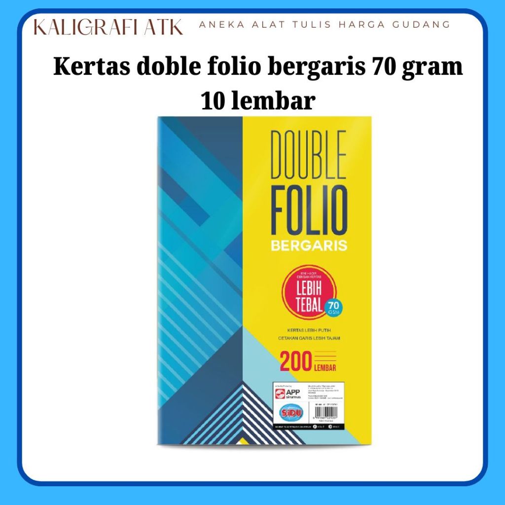 

Kertas double folio bergaris 70 gsm 10 lembar