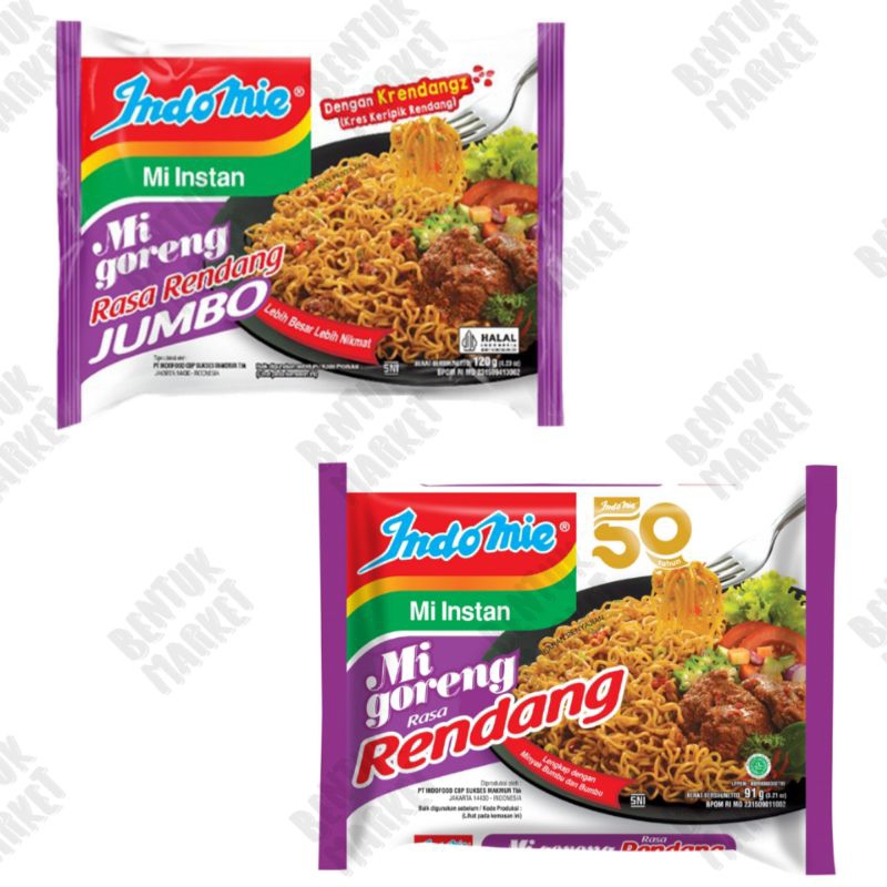 

Indomie Goreng Rendang Jumbo 120gr / Indomie Goreng Rendang 91gr / Mie Instan / Mie Goreng