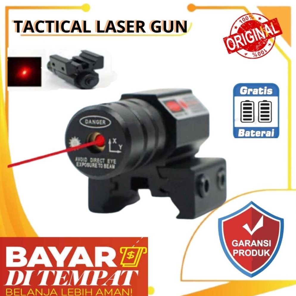 BISA COD TaffLED Tactical Red Dot Laser Gun Picatinny Mount Airsoft Rifle Perlengkapan Akurasi Tamba