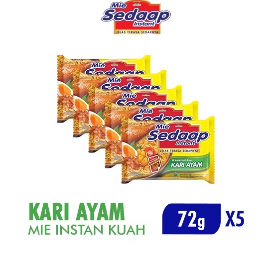 

PALING AMPUH Sedaap Mie Instan Kari Ayam Bag 72 gr x5