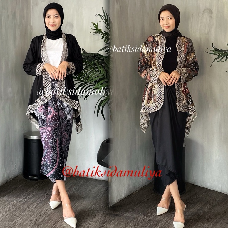 Instan One Set Batik Renda Wanita Atasan Setelan Outer Rok Lilit By Batik Sidamuliya