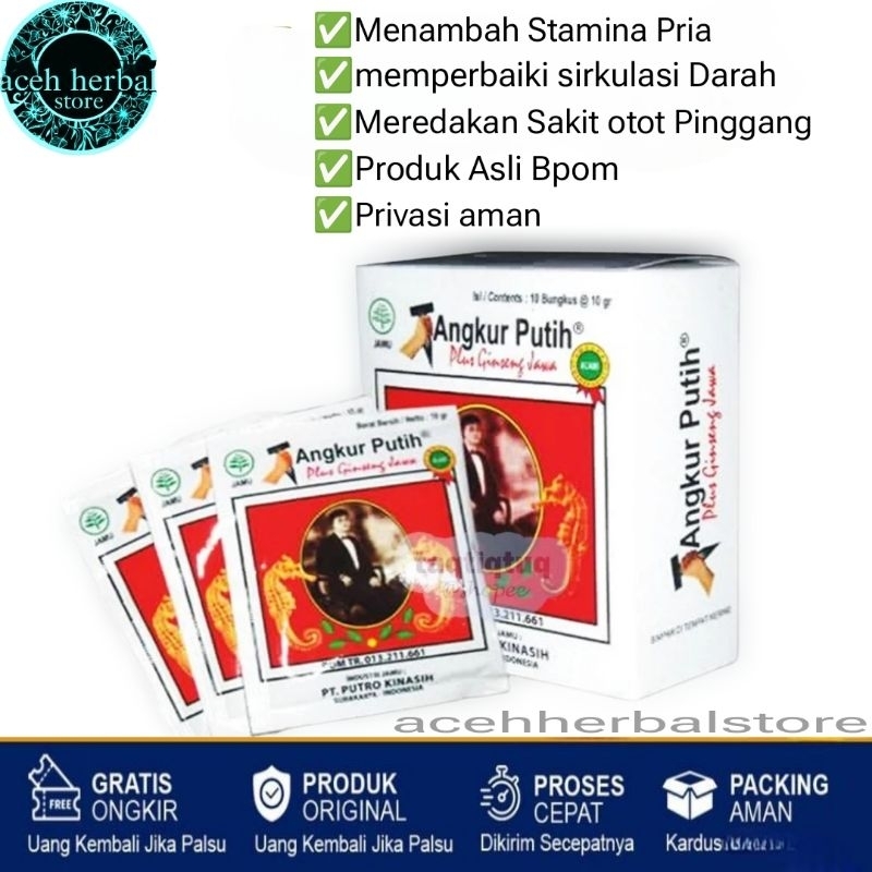 BPOM-Tangkur Putih + Ginseng Jawa 1 Sachet -Jamu Memelihara Stamina Pria [Original]Putro Kinasih ]