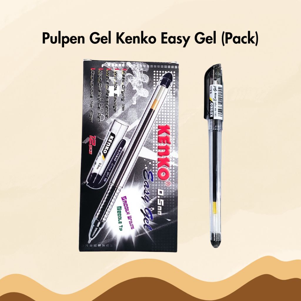 

Pulpen Gel Kenko Easy Gel 0.5 mm 1 Pack Isi 12 Bolpen Bolpoin Ballpoint Pena Pen
