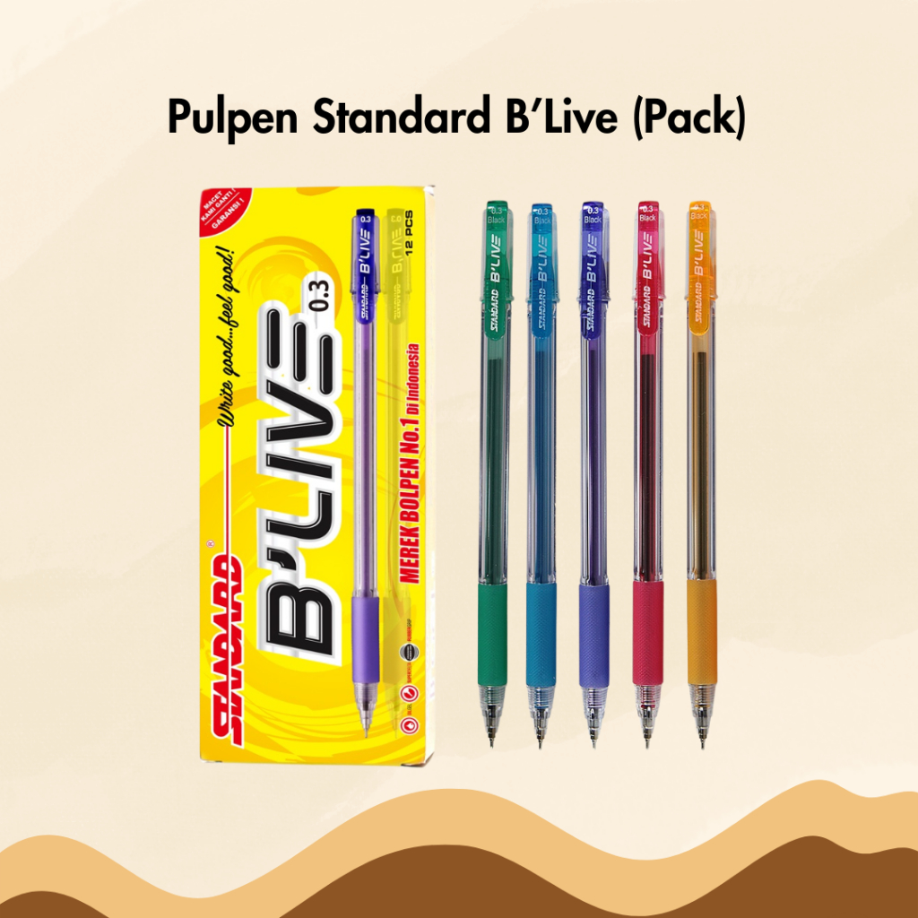 

Pulpen Standard B-Live 0.3 mm 1 Pack Isi 12 Bolpen Bolpoin Ballpoint Pena Pen