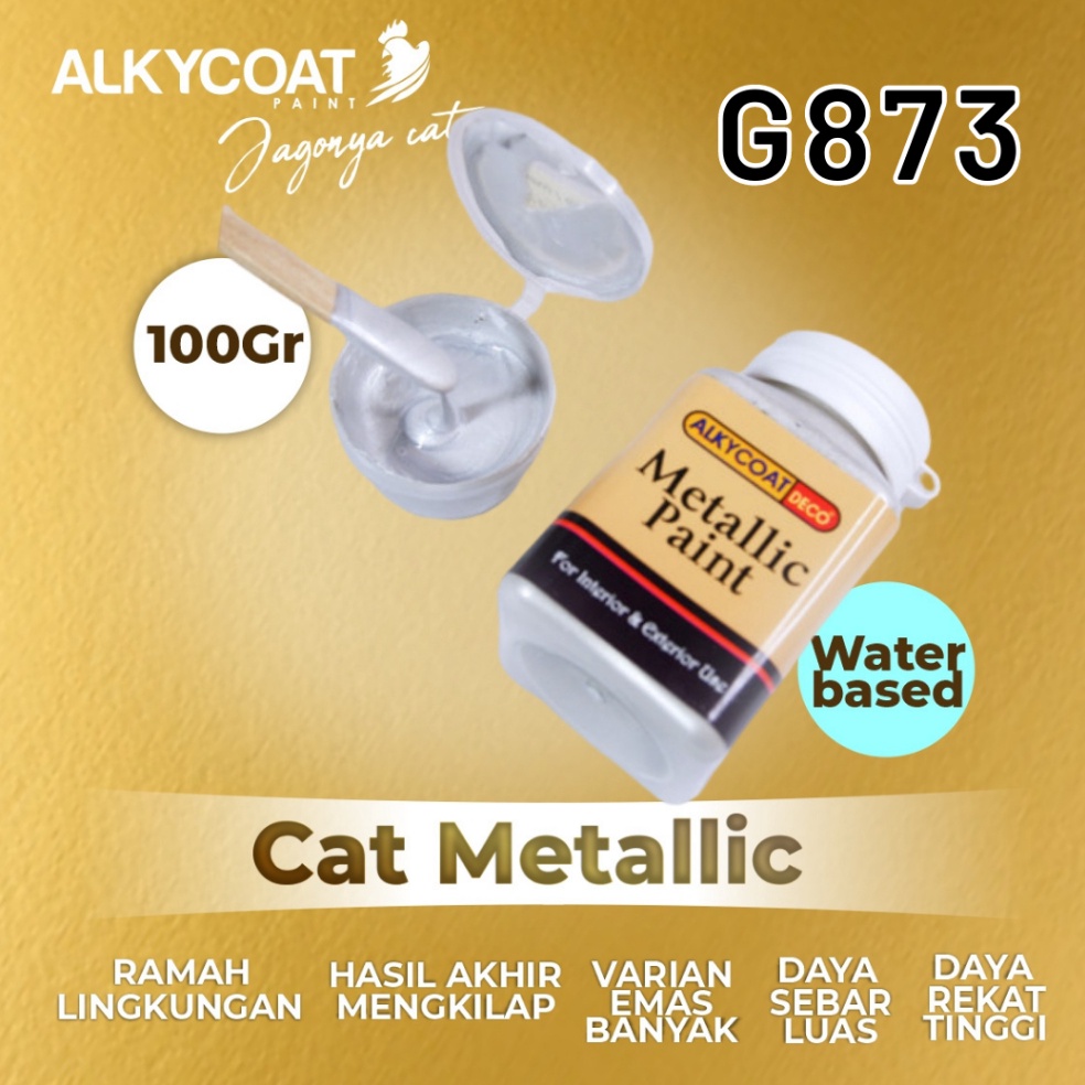 ART W59B CAT METALLIC PAINT WATERBASED  Cat Dekoratif Cat Gypsum  Cat Pagar  Cat Besi 1gr  G873 Silv