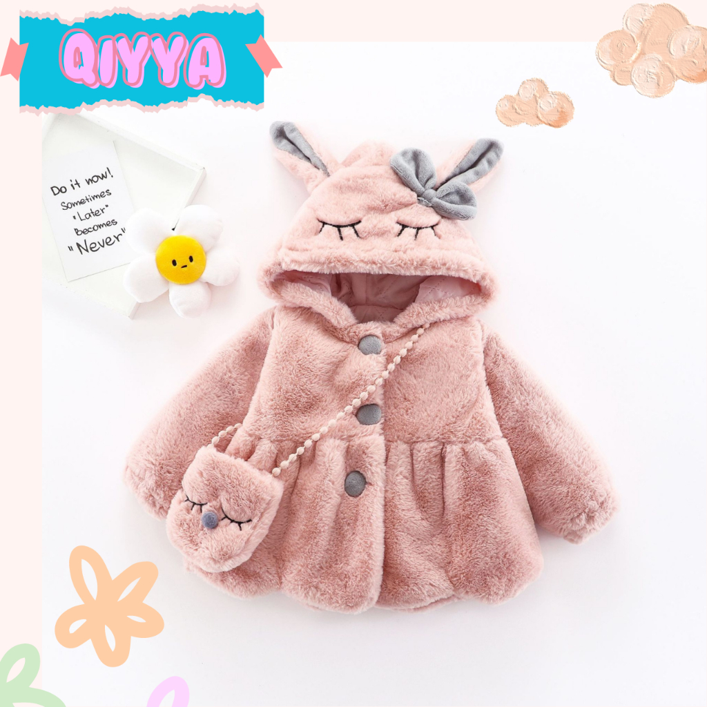 Jaket Bulu Bayi Anak Perempuan 1 2 3 4 5 Tahun Jaket Anak Bayi Balita Perempuan Import Cewek
