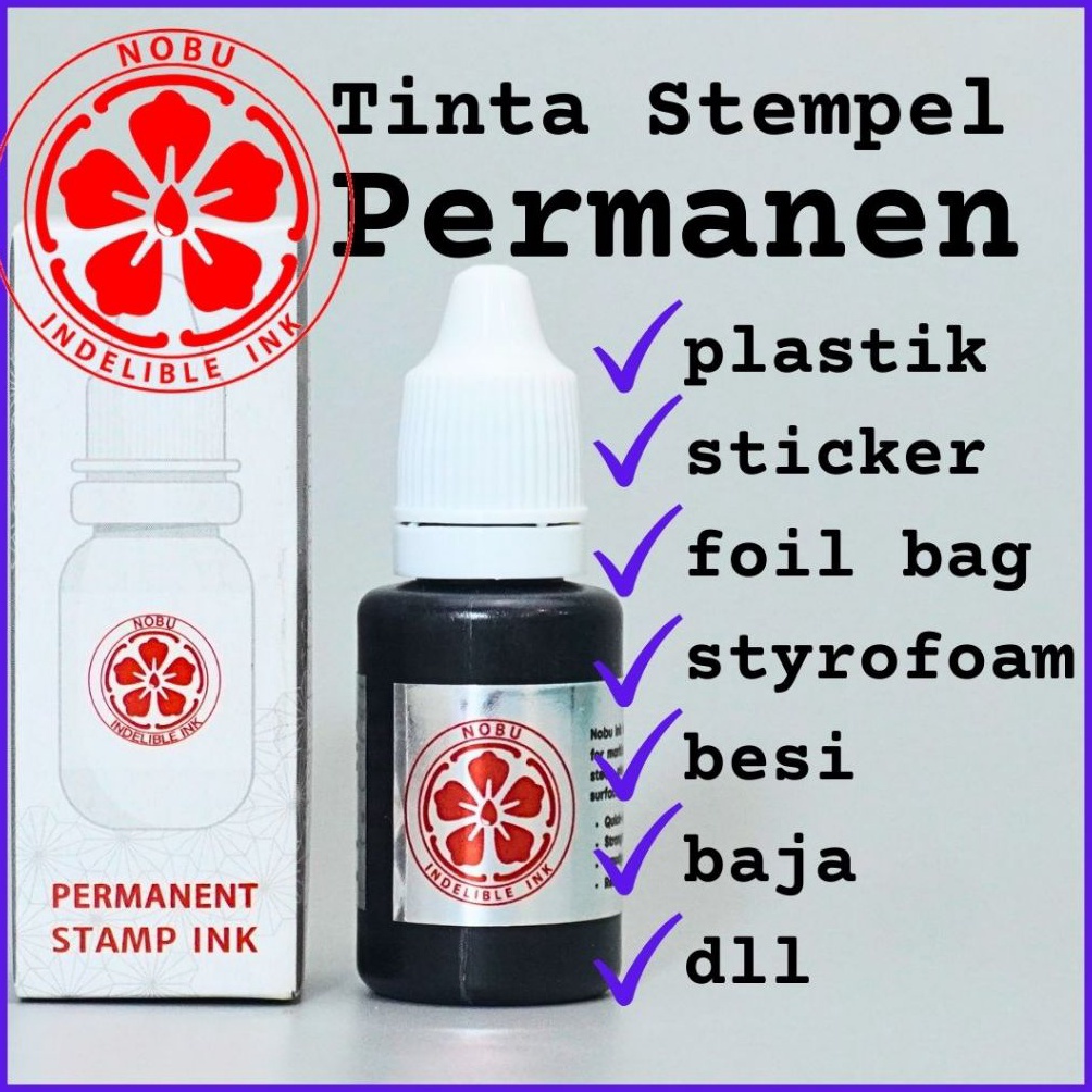 

ART G38N Nobu Ink Tinta stempel permanen ke plastik kemasan label sticker foil besi tanggal kadaluarsa expired date kode produksi