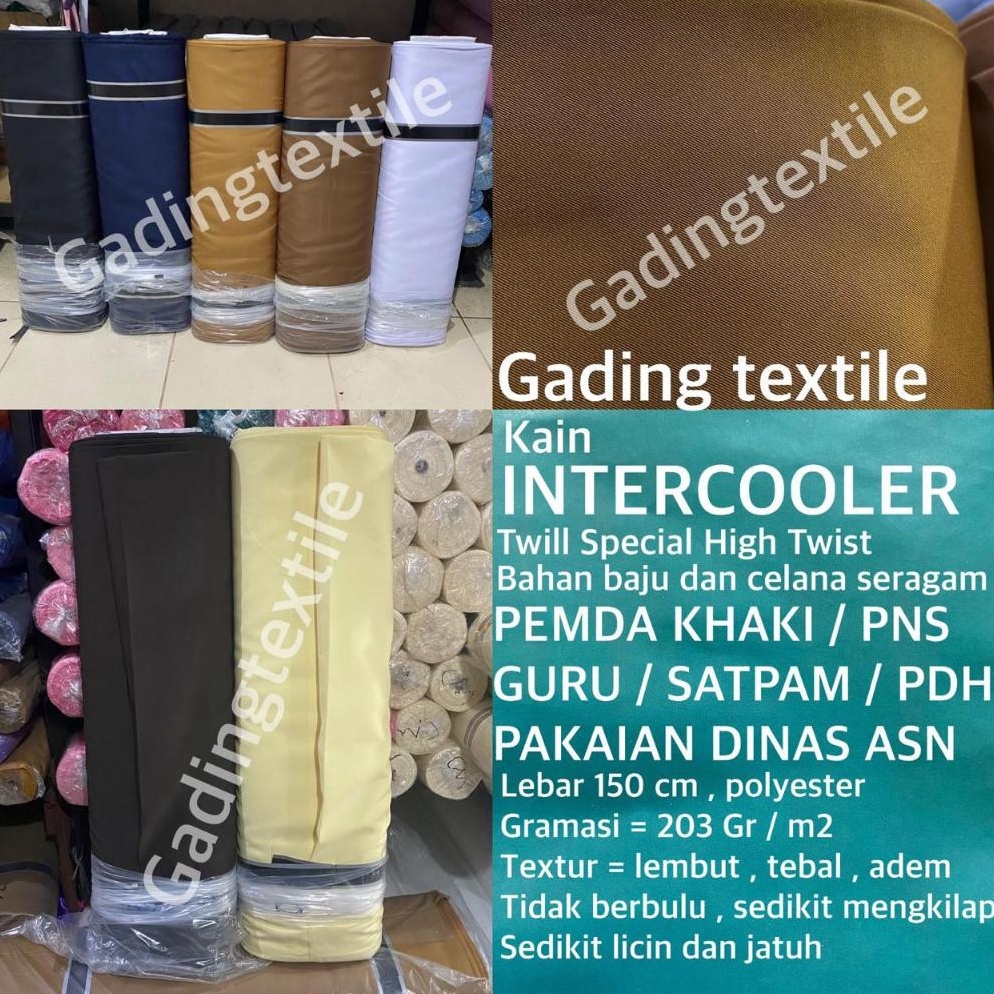 BIG SALE  per setengah meter  kain twill high twist INTERCOOLER lebar 15 cm bahan baju kemeja celana