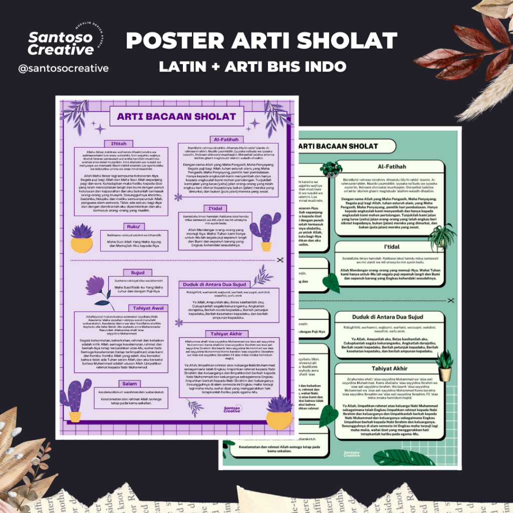 Poster Arti Sholat Bahasa Indonesia + Bacaan Latin