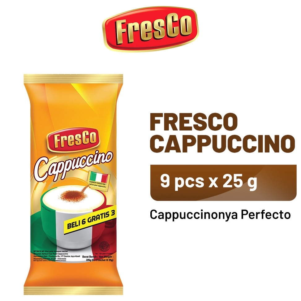 

Belanja Mantap FRESCO Cappuccino 1 Bag 9 x 25 gr