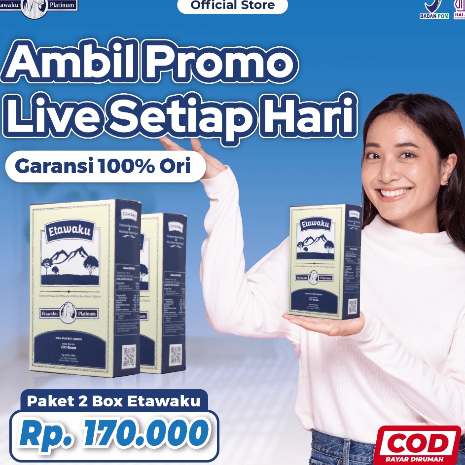 

Pesan Saja Etawaku Platinum Susu Kambing Etawa Sembuhkan Nyeri Tulang Sendi dan Sesak Nafas 2 Box