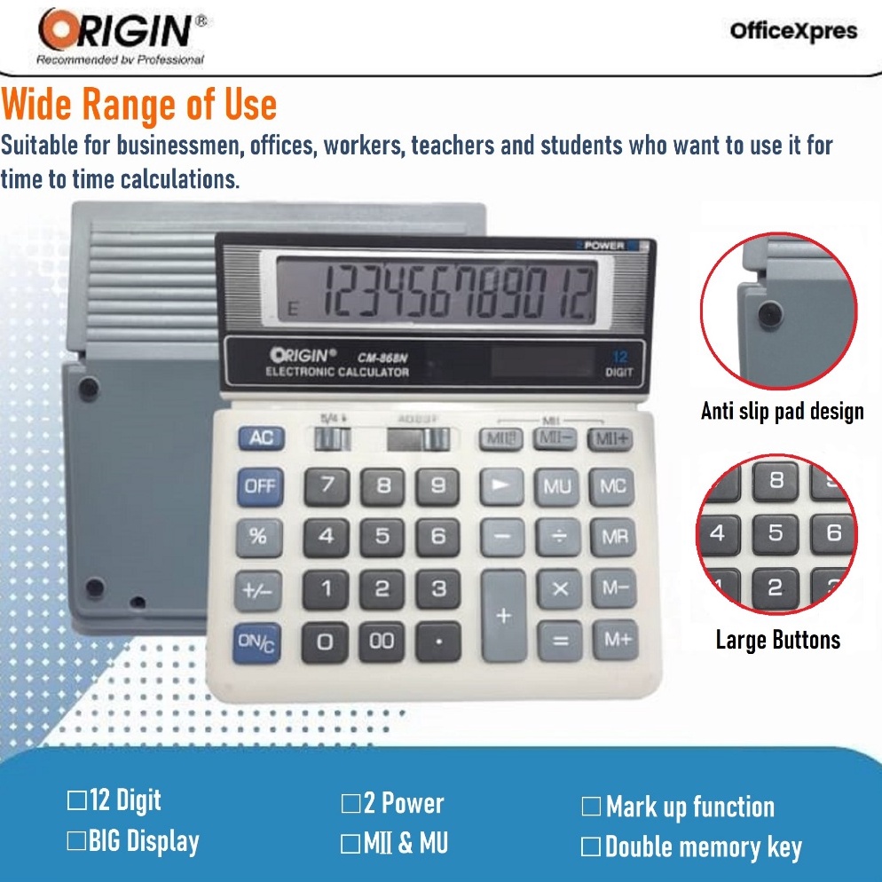 

KODE Y2W4 Electronic Calculator CM868N Kalkulator Besar Kalkulator 2 Power Kalkulator Meja