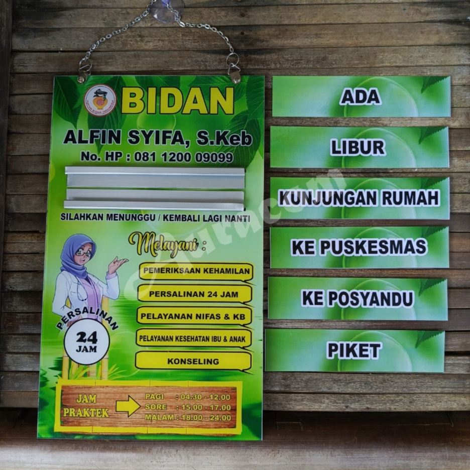 

ART Q43R Papan Bidan Akrilik Papan Nama Bidan Akrilik Custom Papan Dokter PerawatDll Bahan Akrilik Free Desain