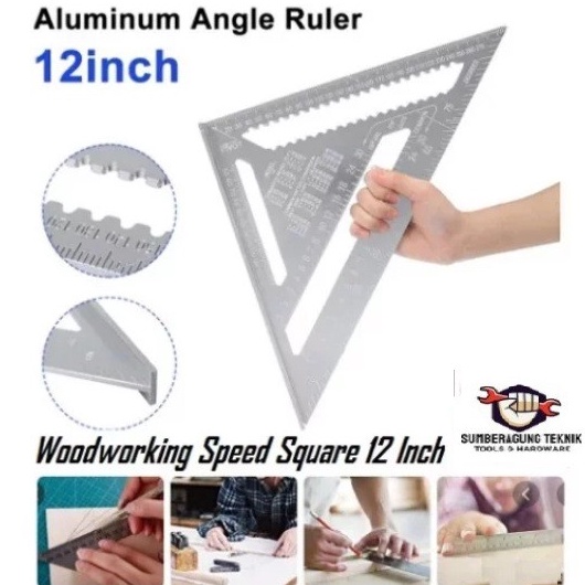 

KODE K8H2 SPEED SQUARE 12 inch Jumbo Besar Penggaris Woodworking Siku Segitiga Tukang Speed Square 3 cm