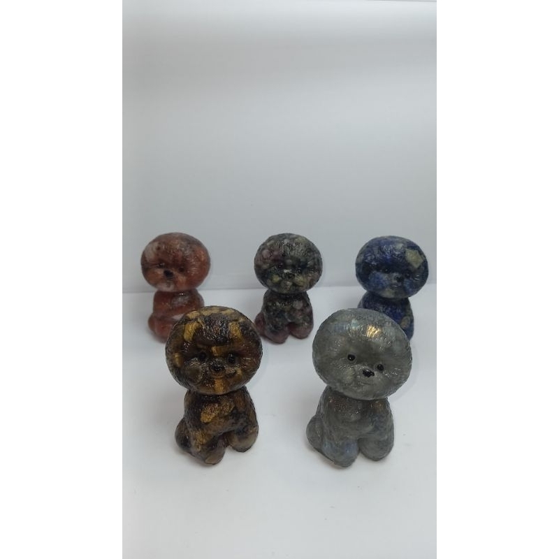 Resin art anjing Bichon / resin kristal anjing Bichon