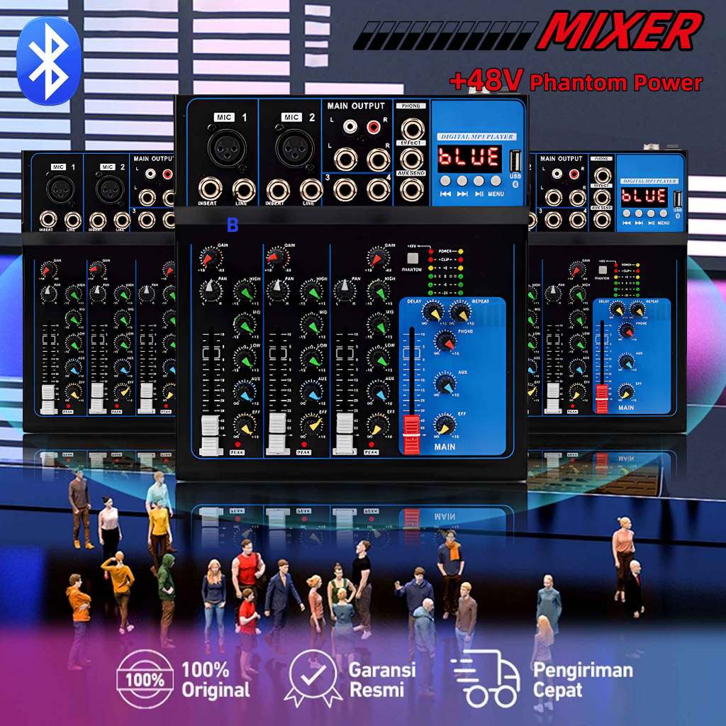 Mixer audio F4F7 channel mixer mini audio mixer 4 chanel mixer sound