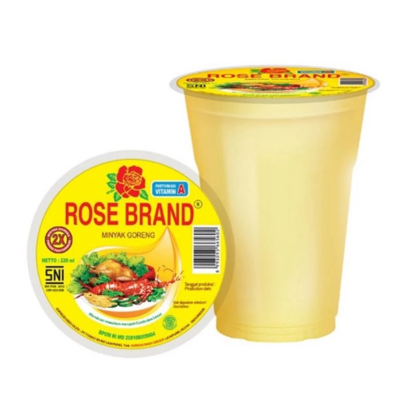 

Minyak goreng rose brand cup/gelas 220 ml