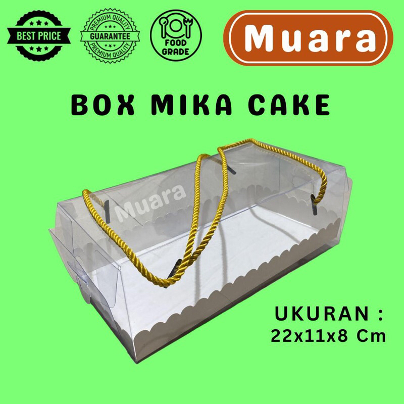 

[10PCS] Box Mika Cake 22x11x8 Cm / Box Kotak Hampers Cake Kue / Kotak Mika Kue Handle Tali