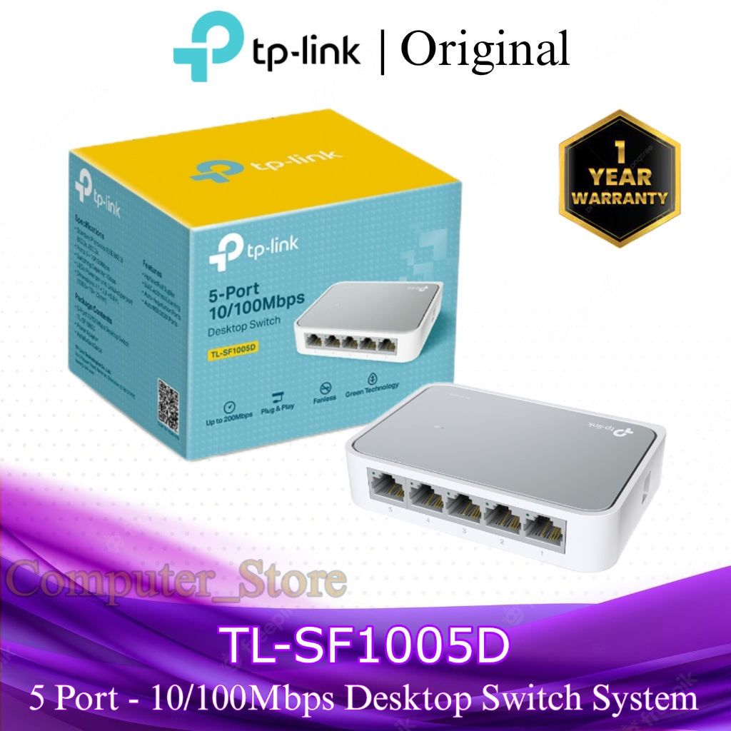 Tp-Link Switch Hub 5 Port TL-SF1005D 5-Port 10/100Mbps TpLink Tp Link