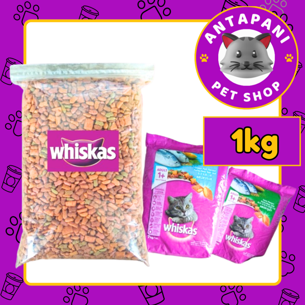 whiskas repack 1kg makanan kucing kering whiskas