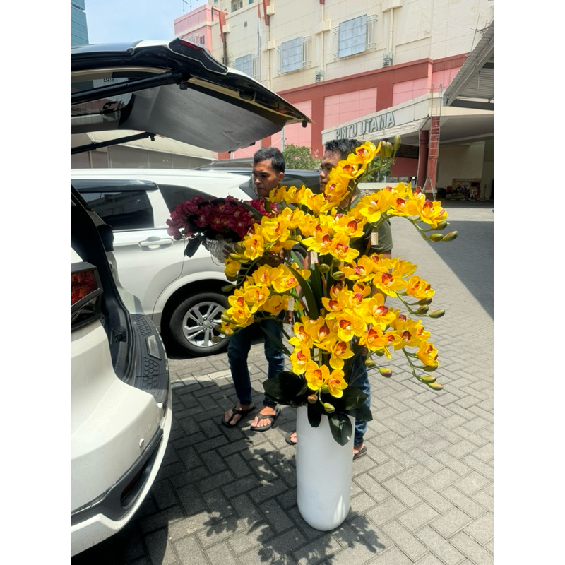 rangkaian bunga anggrek cymbidium jumbo latex premium import