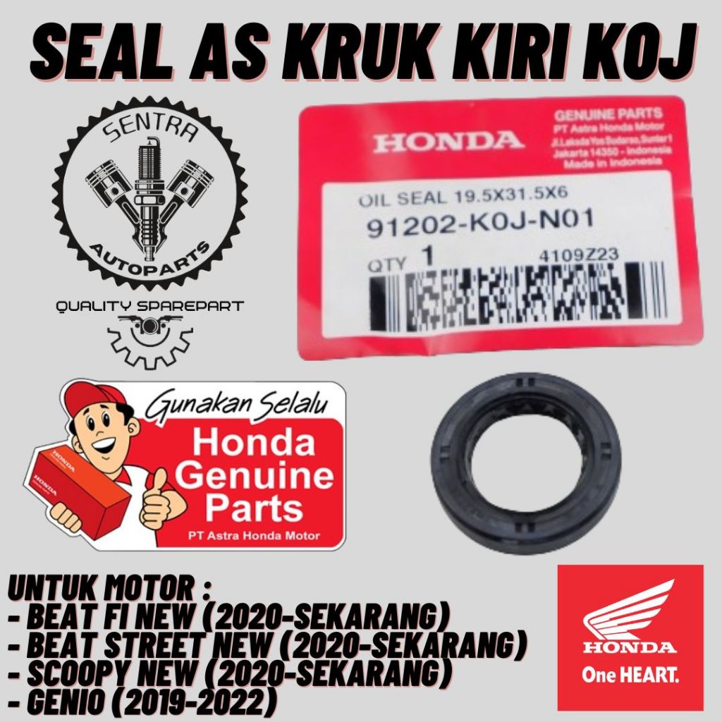 Original AHM Seal As Kruk Kiri Honda Genio Beat New Street Scoopy New Oil Seal 19.5X31.5X6 K0J