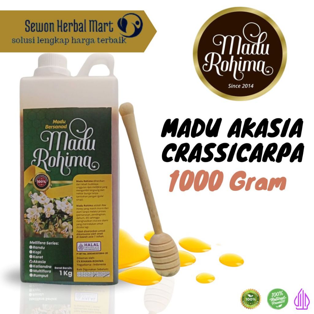 

Madu Murni Akasia Asli ori 1kg murni 100% - Madu Alami Pure Raw Honey Rahima