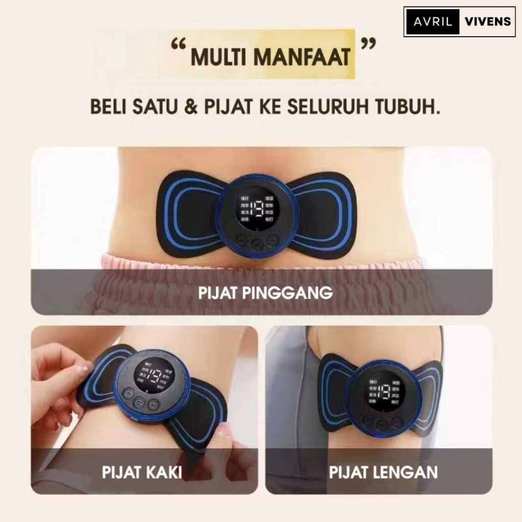 [AVV] Alat Pijat Tempel Getar Elektrik / Alat Pijat Leher Pundak Serbaguna Multifungsi / Mini Pad Ma