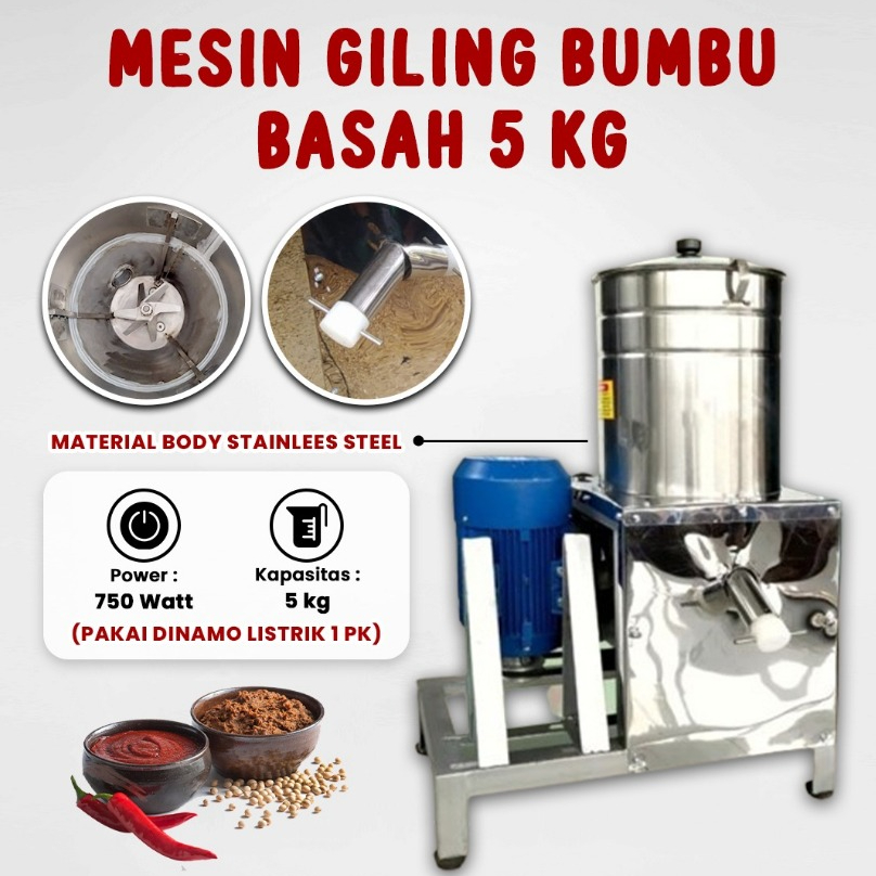 Mesin Giling Bumbu Basah Gilingan Bumbu Basah 5 Kg Stainless Steel