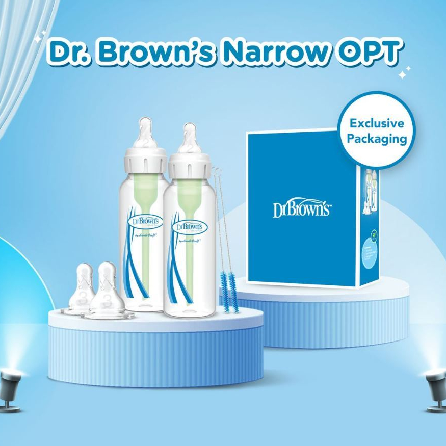 BOTOL SUSU DR BROWNS OPTION PLUS NARROW 250 ML ISI 2/ GIFT SET BOTOL ISI 2 250ML